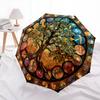 1 PC Automatic Folding Umbrella - The Mysterious Tree of Life Pattern, Portable & Foldable Design with 8 Ribs, Christmas Birthday Gifts