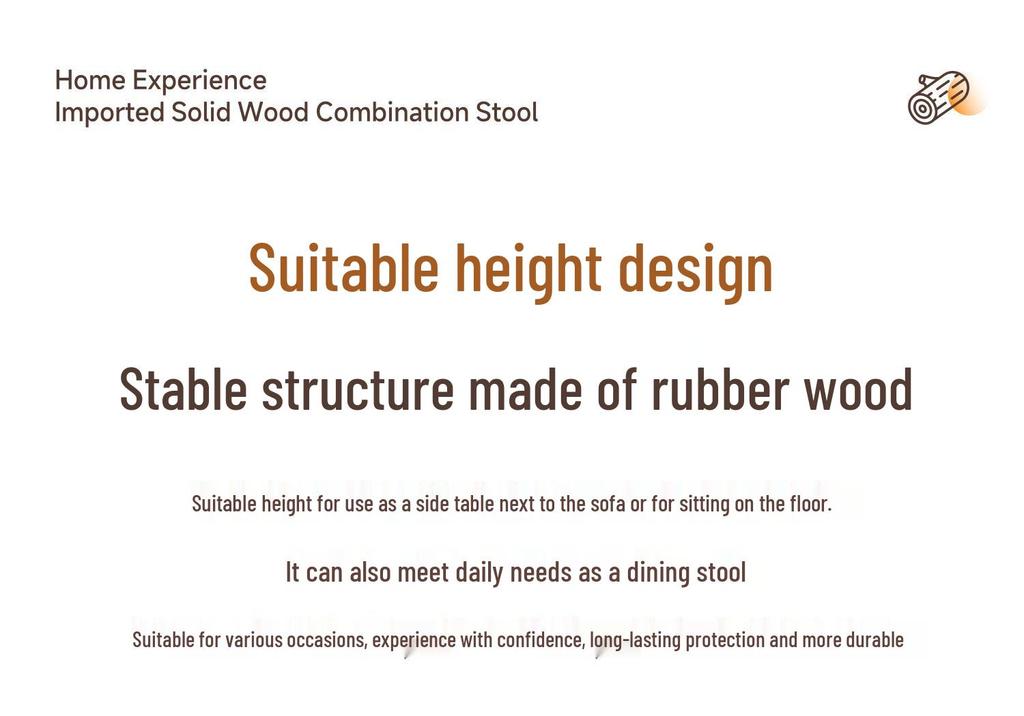 Solid Wood Stackable Stool for Home, Dining, or Coffee Table Use