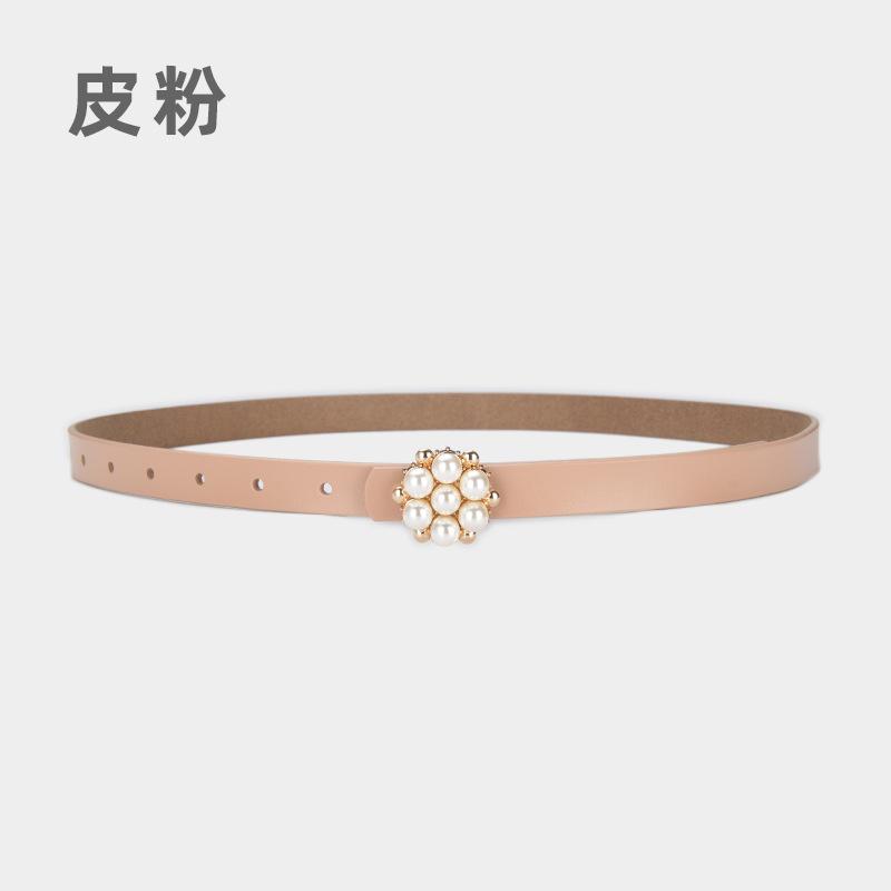 Fine Belt Retro Pearl Decorative Ladies Fine Belt With Windbreaker Dress Waist Seal Waist Jewelry