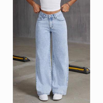Chic High-Waisted Retro Wide-Leg Women's Jeans