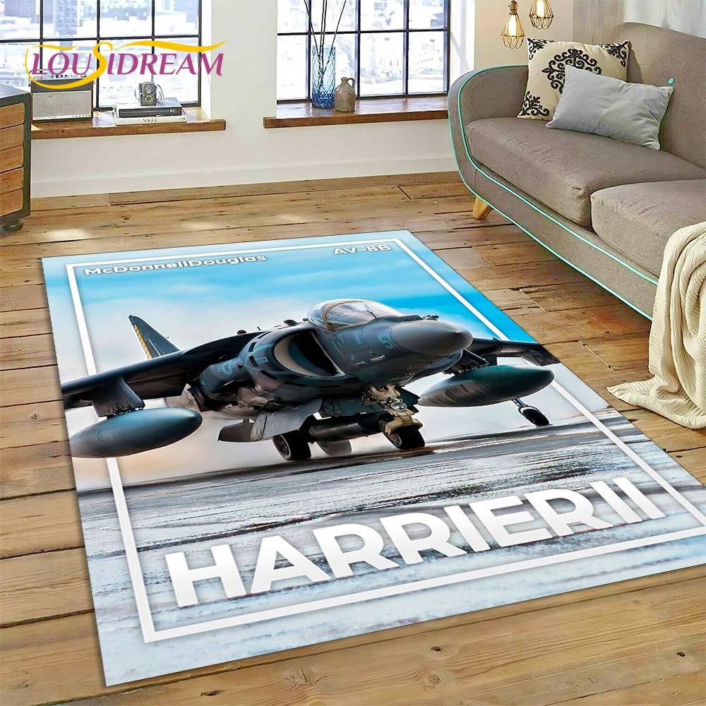 3D Flygvapnets Jaktplan Spitfire Flygplan Matta för Hem Vardagsrum Sovrum Soffa Dörrmatta Dekor, Barnområdesmatta Halkfri Matta