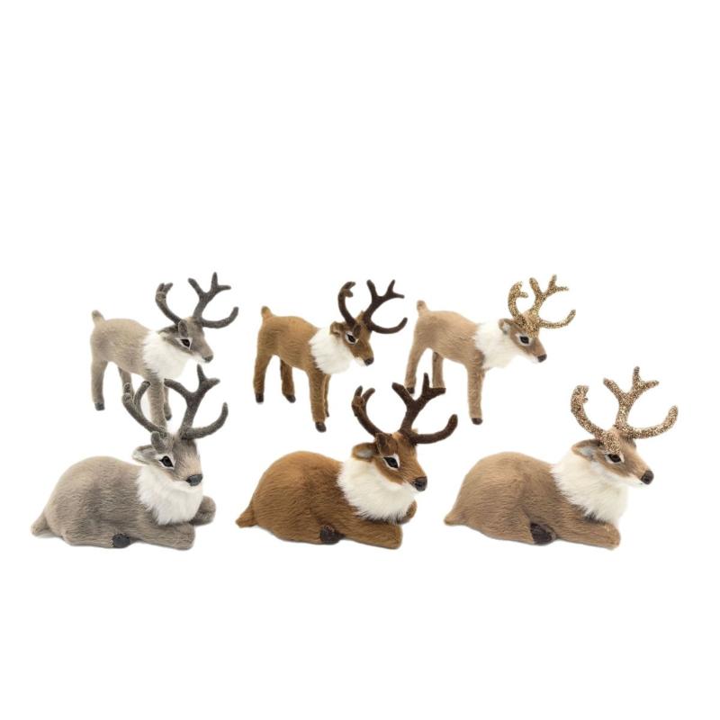 1 Stück Simulierte Tiere Sikahirsch Weihnachtsgeschenke Hirsch Elch Weihnachts Hirsch Dekorationen Plüschtier Weihnachts Rentier Ornament