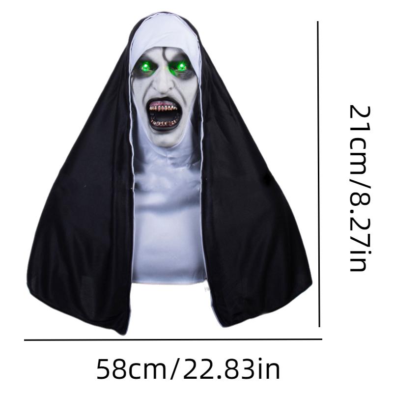 Conjuring 2 The Nun Latex Mask Glowing Halloween Terrifying Cosplay Prop Costume