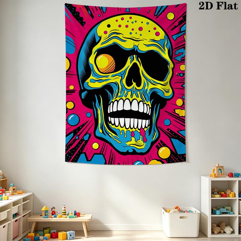 Colorful Skull Pattern Home Decor Tapestry, Wall Hanging, Decorative RV Wall Cloth.ZGT0914141