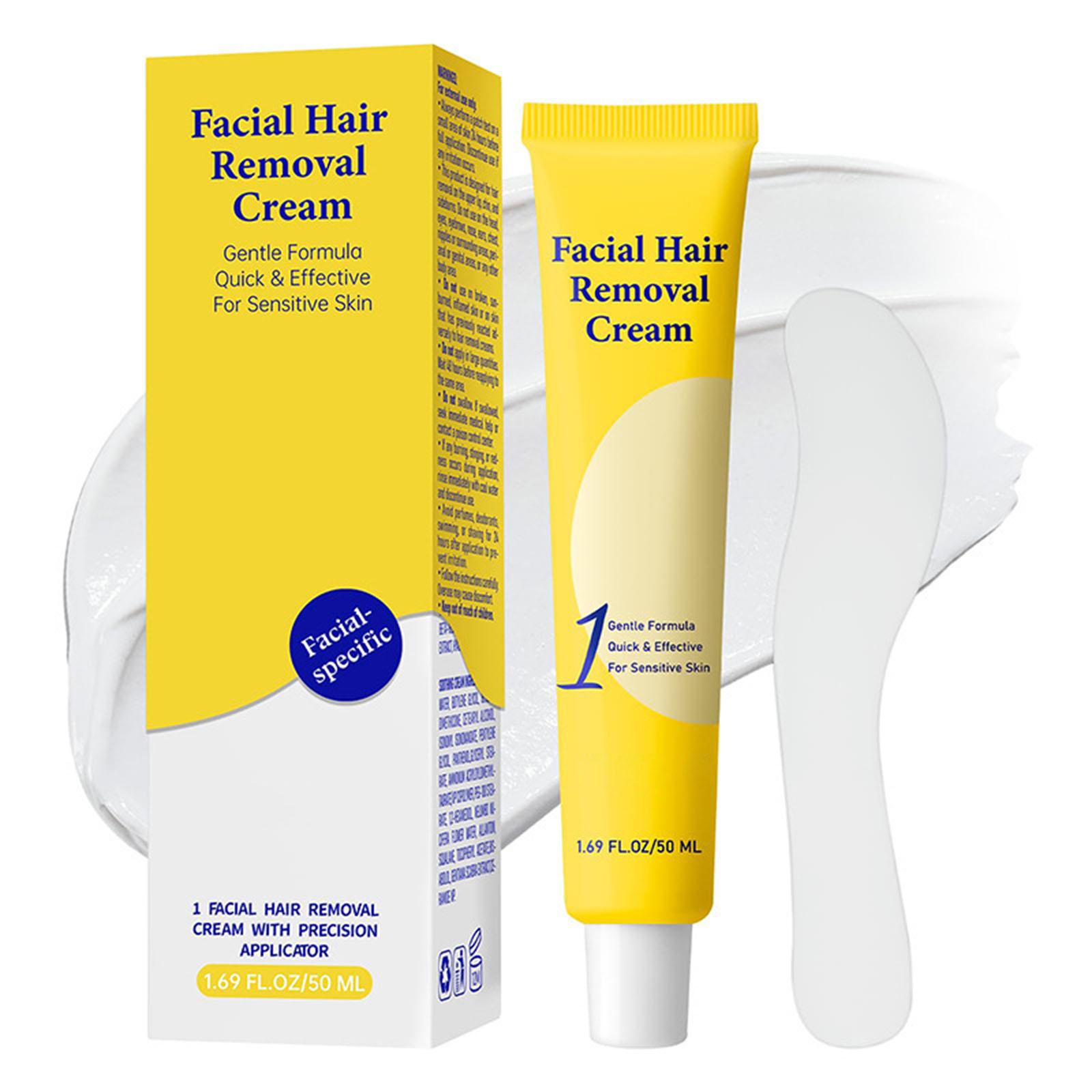 Facial Hair Removal Cream 50ML Gentle Formula Quick Effective Sensitive Skin Treatment with Precision Applicator Suitable for Face Care One Size