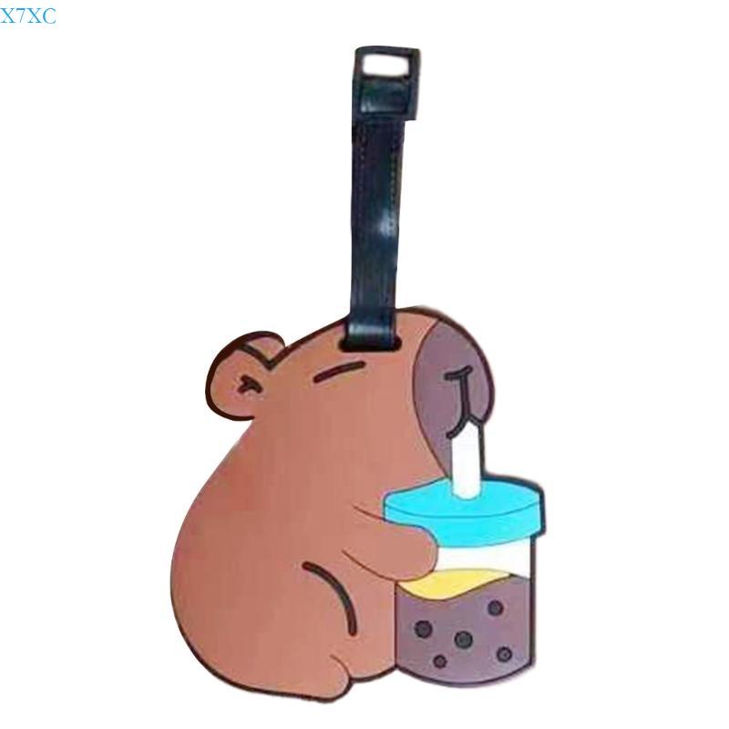 X7XC Japanese Capybara PVC Identification Portable Label for Backpacks and Phones