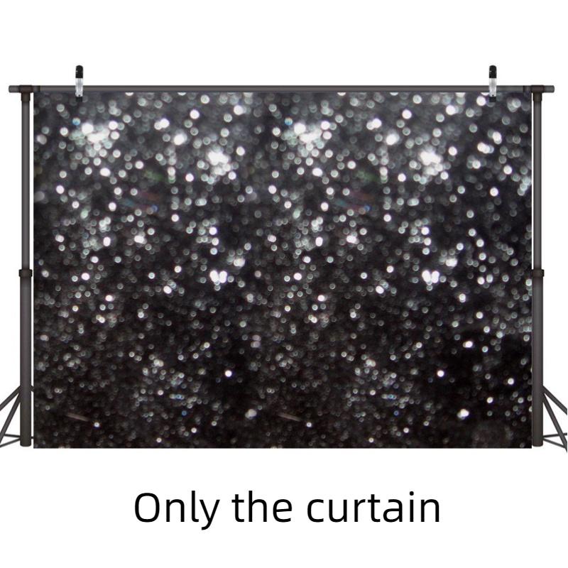 Vintage Abstract Party Photography Backdrop Cloth For Festive Decoration Black Gold Background With Glittering Highlights Characters)