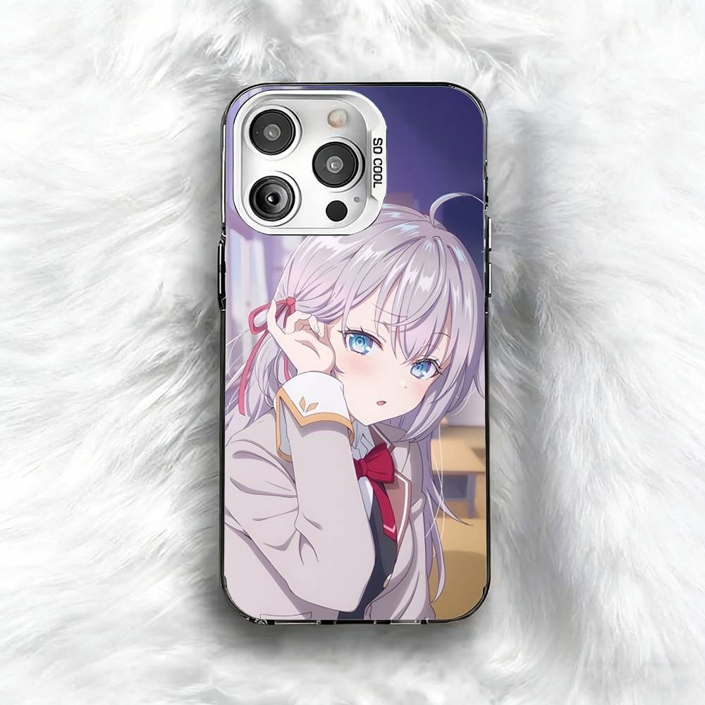 Custodia per Telefono Anime Carina A-Alya per iPhone 16 17 15 14 12 13 Pro Max Colore Nero Copertura Antiurto