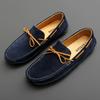 2025 Casual Shoes Fashion Men Shoes Handmade Natural Suede Leather Mens Loafers Moccasins Slip On Men's Flats Male Driving Shoes