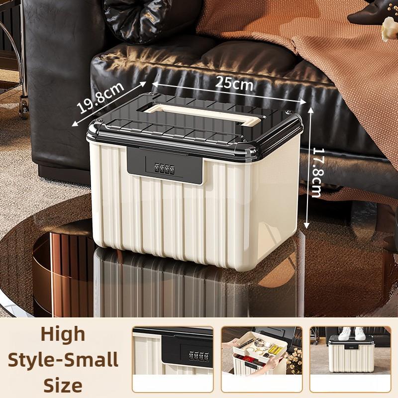 Password Storage Box Plastic Lock Organizer Boxes Multifunctional Accessory Organizing Bins Stackable Portable Cases with Lid