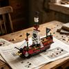 Pirate Assault Boat Building Block Model 3D Scene Immersive Assembly Recreate classic pirate elements Improve hands-on skills and thinking skills,