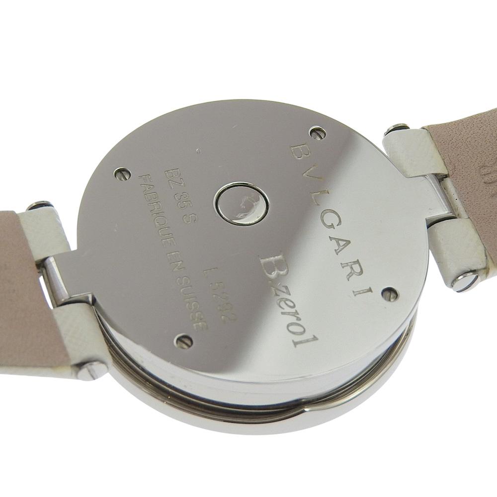 BVLGARI Bzero1 Watches BZ35S/BZ35WLSL Be zero one whiteDial Stainless Steel/leather Quartz Analog display Women Used