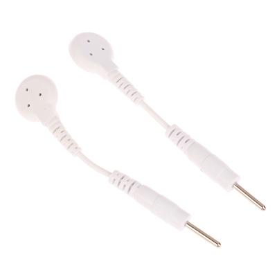 2 Stück Elektrodenkabel Pin-zu-Druckknopf Adapterkabel Stecker mit TENS 2 bis 3,5 mm