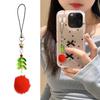 Christmas Tree Phone Lanyard with Acrylic Leaves Designs Bead Decorations Phone Hanging Pendant for Holiday Decors