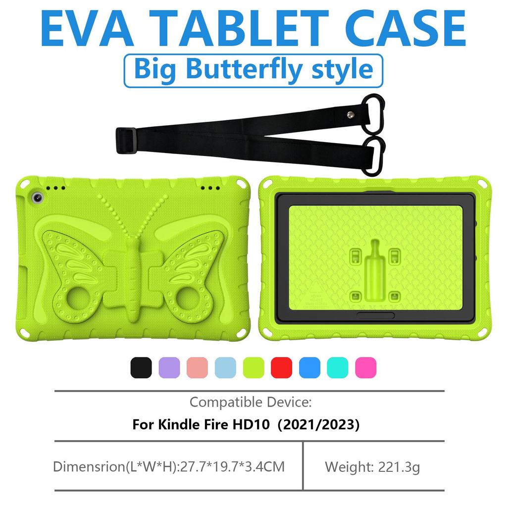 Butterfly Stand EVA Protective Case for Kindle Fire HD10 (2021/2023)
