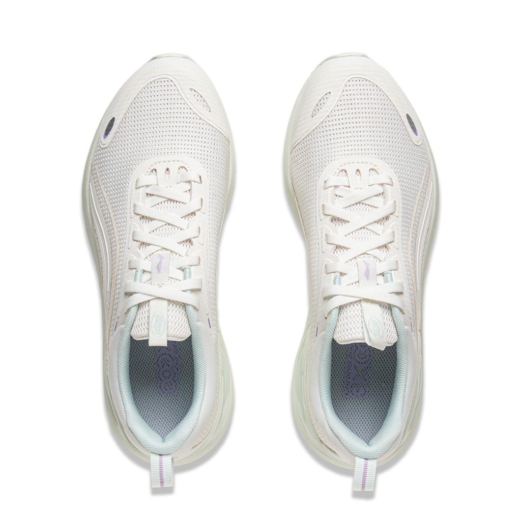 Li Ning Cushioning Slip Resistant Abrasion Resistant Lightweight Low Top Running Shoes Women's Mist White ARSV016-2