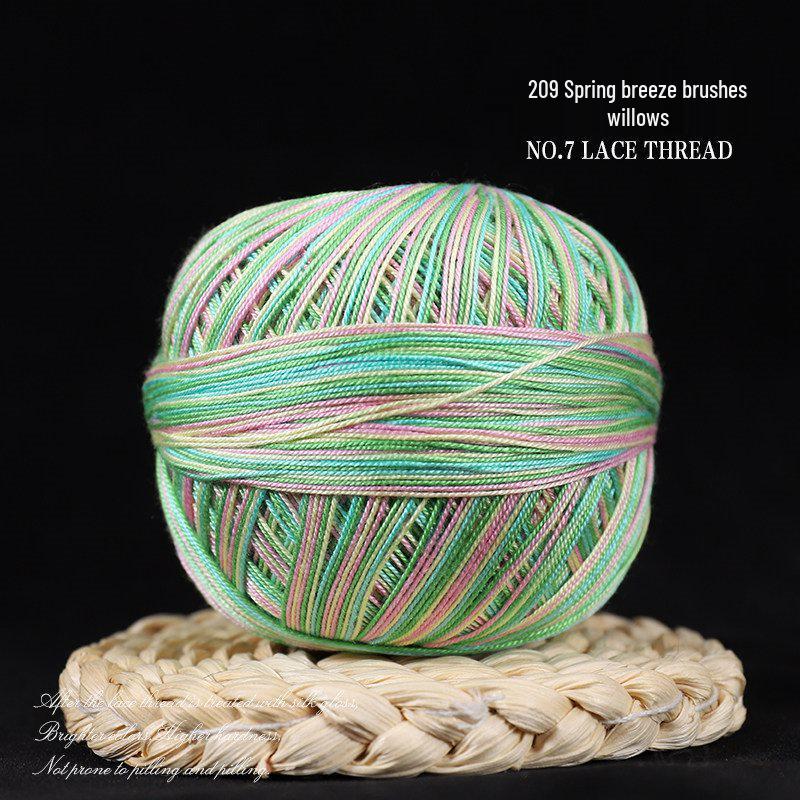 No. 7 Soft Silk Lace Yarn - Hand-Knitted, Strong Twist for Summer and Short Sleeves
