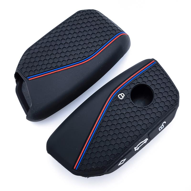 Silicone Holder Key Cover Accsesories Car Key Case Keychain For Bmw Series 7 735I 740Li X7 X1 U11 I7 G07 Lci Xm