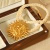 Wholesale Exaggerated Statement Necklace Braided Rope Cable Chain Stainless Steel Hammered Texture Sun Pendant Jewelry