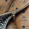 [Pre-Owned] Liz Medium Cognac Coated Canvas Printed Tote Bag With Gold Hardware And Pouch - Very Good #1XT5EYY