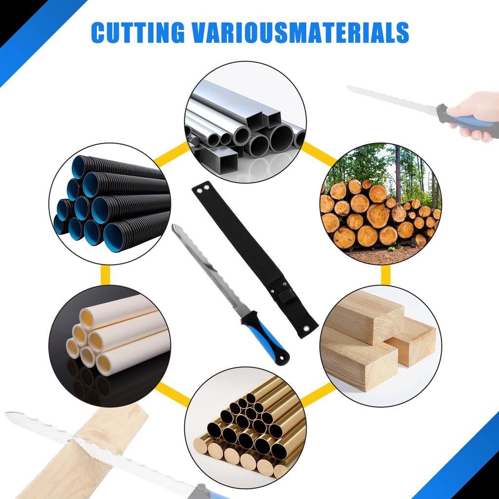 1/2 Pcs Insulation Knife with Nylon Sheath Stainless Steel Blade Insulation Cutter Double Sided Serrated Duct Knife Tool