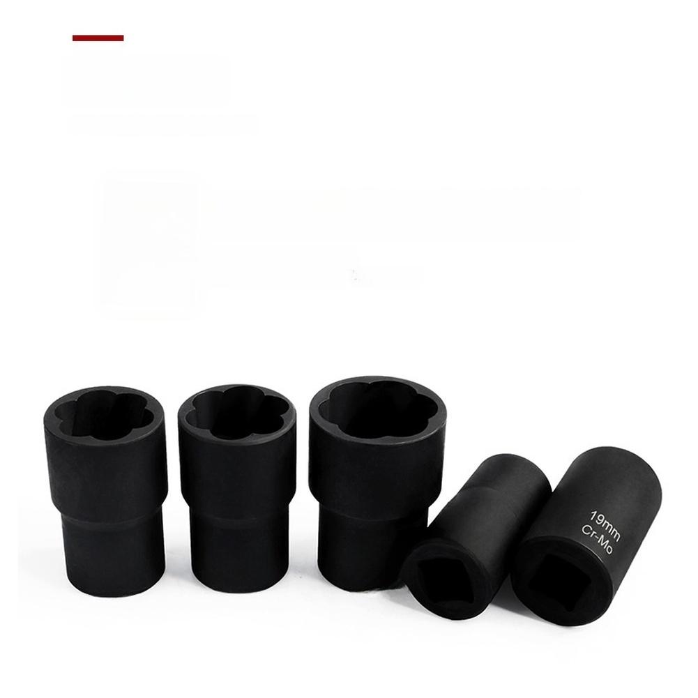 6pcs 1/2 Inch Square Drive Socket Wrench Damaged Nut Remover Set Sockets Bolt Nut Removal Extractor Lug Tool Locking Wheel