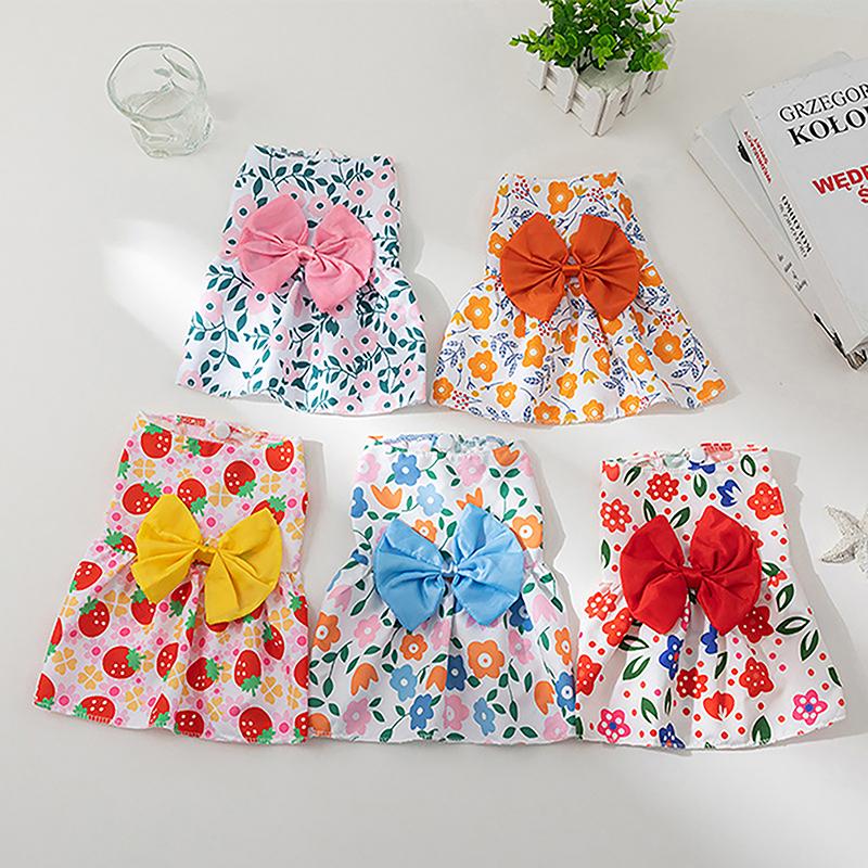 Hond Strik Bloemig Jurkje Schattig Zomer Ultra Dun Bloemige Fragmenten Patroon Teddy Bichon Hond Jurkje Zomer Huisdier Kleding Kat Kleding