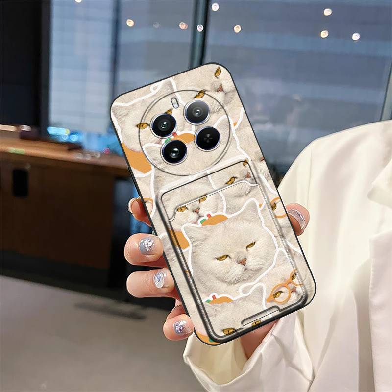 Durable Card Sleeve Phone Case For Realme12 Pro 5G/12Pro+/Extreme Edition Card Slot Full Wrap Protective Anti-knock Cute