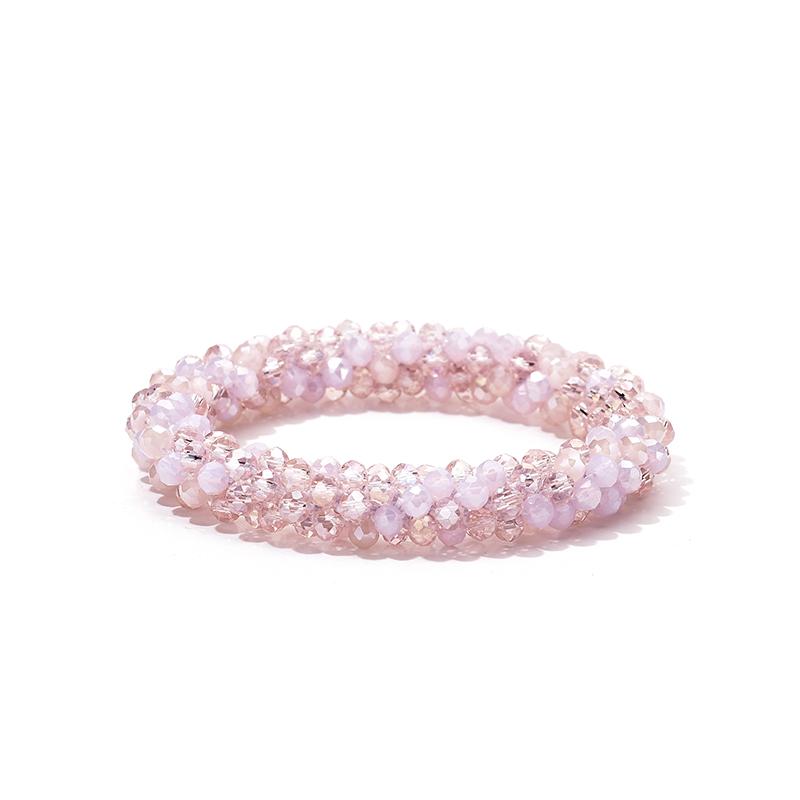 Multicolor Boho Elastic Bracelet Bangle For Women Vintage Rope Weave Handmade Glass Crystal Beads Stretch Bracelets Zircon Gift