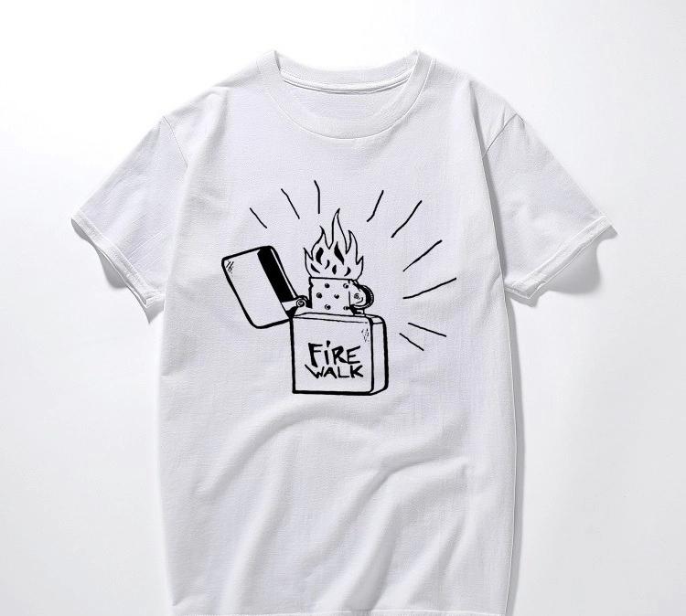 2026 New Style Mens ShortSleeved 100 Cotton Printed Pattern HipHop Casual LooseTee Shirt