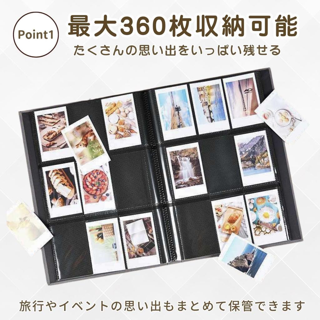 Letics Instax Album, Instax Book, Instax Holder, Photo Case, File, Sleeve, Large Capacity, 360 Sheets (Green)