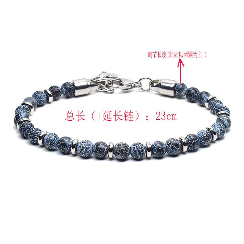 1Pcs Stainless steel men's and women's stone bracelet - beaded fashion bracelet - vintage bracelet