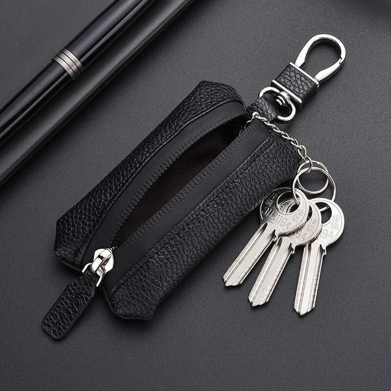 Premium Leather Car Key Pouch with Zipper for Men Thoughtful Gift Idea
