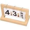 Desk Calendar Standing Flip, Flip Desk Calendar, Standing Flip Wooden Desk Calendar Nordic Vintage Large Display Wooden Flip Calendar for Office