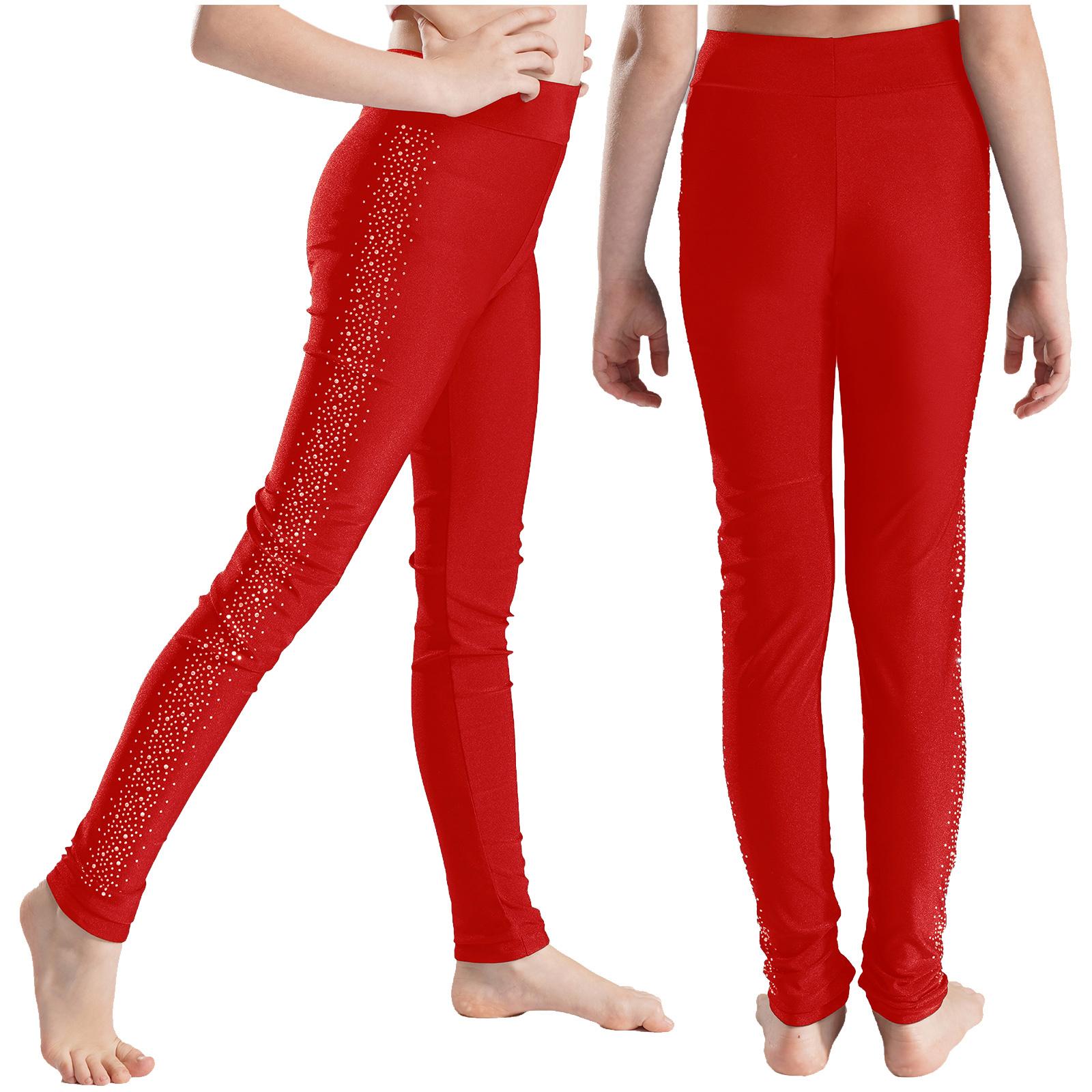 

Kids Girls Ice Skating Training Tights Leggings Sparkly Figure Skating Pants Yoga Gymnastics Workout Long Pants 5-6 Years білий