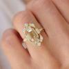 Trendy Zircon Champagne Diamond Ring - Classic Style for Women
