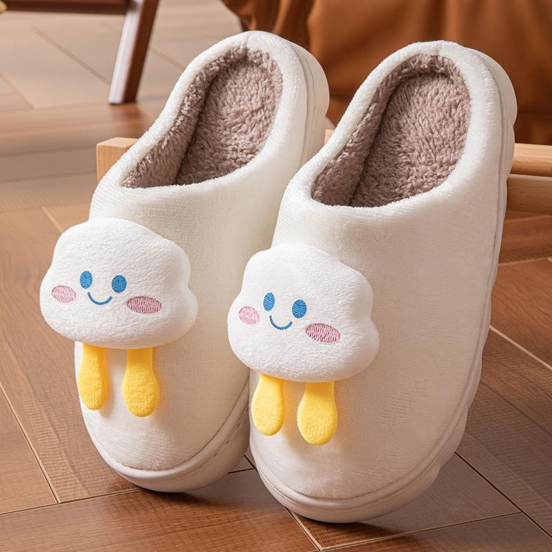 Women's Cozy Plush Bow Cotton Slippers - Anti-Slip, Warm, Cute Design for Autumn/Winter 2024