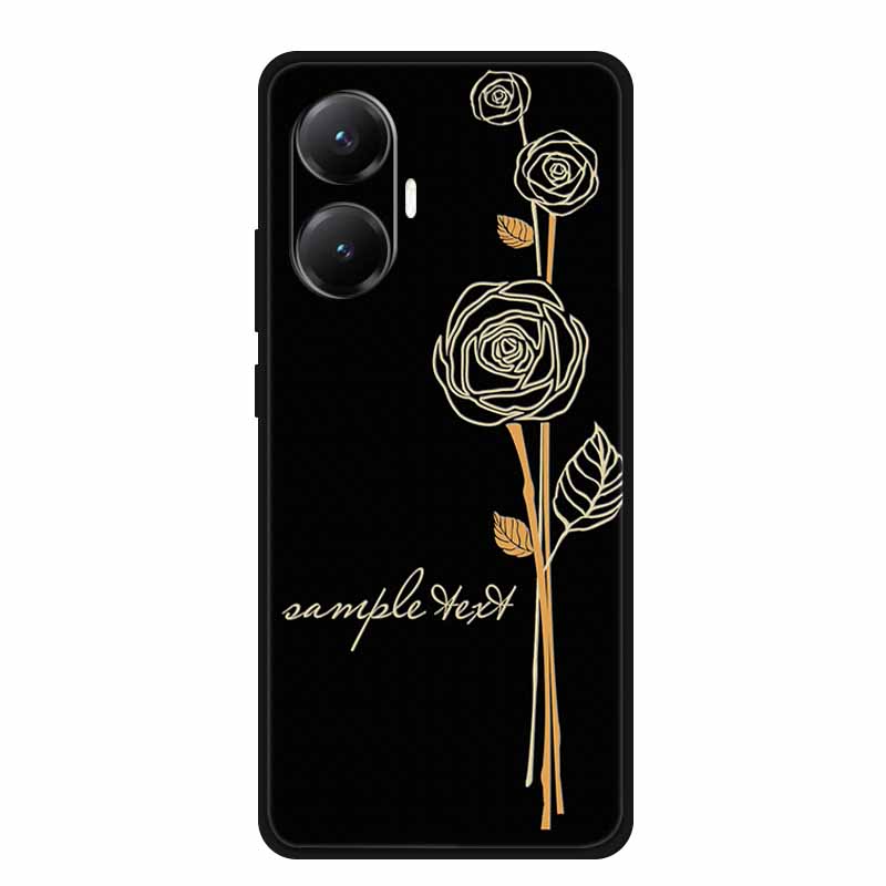 3D Cover For Redmi Turbo 4 Pro 5G Black Bumper Shell Flower Emboss Case Xiaomi POCO F7 Cartoon Flowers Anime Funda Phone Covers