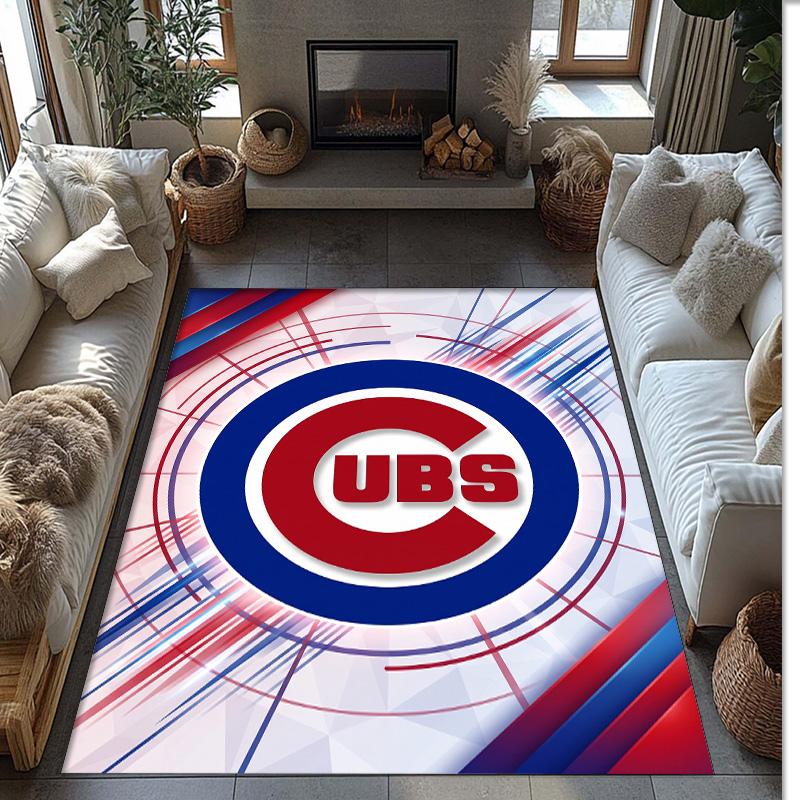 Chicago Cubs Crystal Velvet Carpet Soft Anti?Slip Floor Mat Comfortable Home Living Room Bedroom Decor Rug