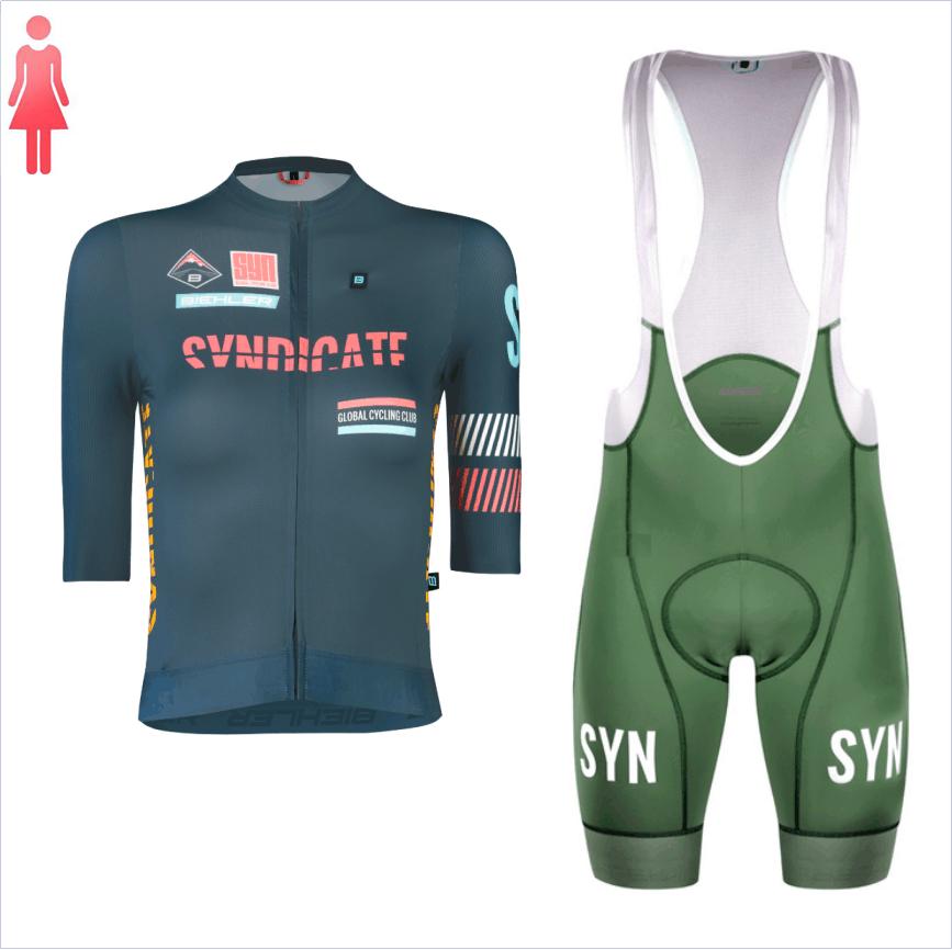 

Летний темно-зеленый велосипедный комплект для женщин 2026 года, велосипедный костюм, дышащий, быстросохнущий, майка-трико, велосипедные шорты с лямками и футболка с коротким рукавом S