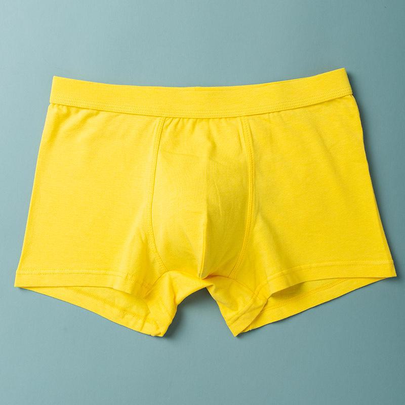 

Мужские хлопковые дышащие трусы-боксеры - однотонные, модный свободный крой, корейский стиль XXL жёлтый