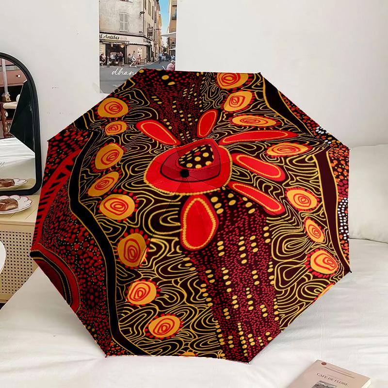 Aboriginal Art Patterns Umbrella 8-Frame for Travel, camping, Casual Lightweight Portable Umbrella, Essential for every family Holidays Gift