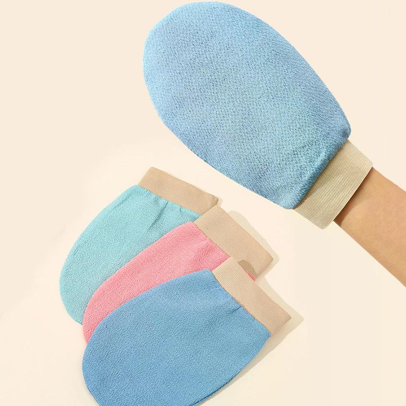 Thin Double Sided Shower Gloves Gradient Colored Single-layer Bath Towel Body Cleaning Exfoliating Peeling Rubbing Scrub Gloves