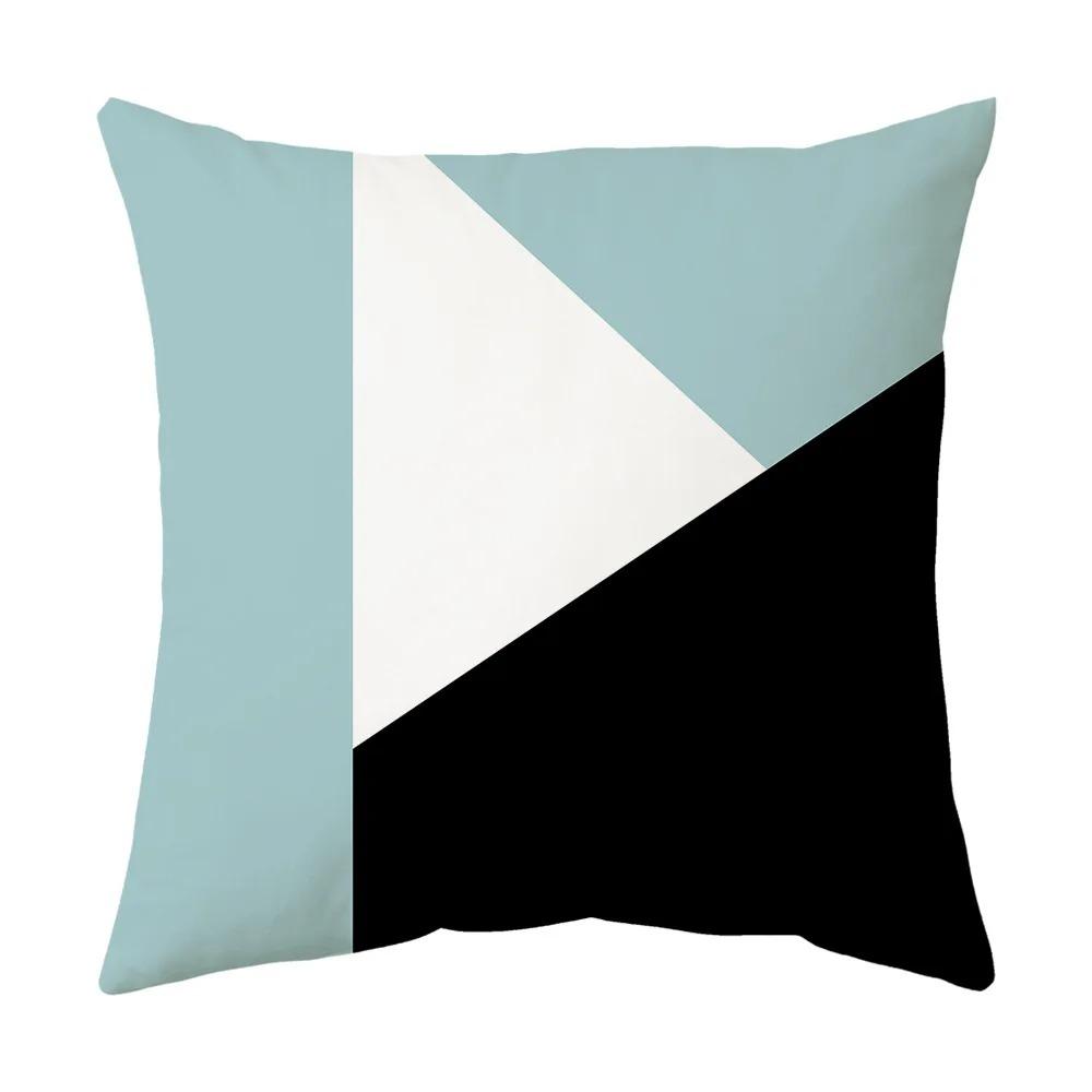 Büro Wohnzimmer Zuhause Kissenbezug Blau Geometrisch Einfaches Muster Kissenbezug Auto Ornamente