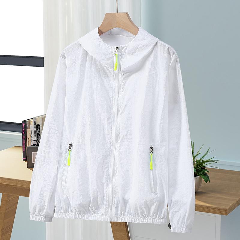 Summer Men Women Sun Jacket Waterproof Quick Dry Windbreaker Hooded Fishing Hunting Clothes Full Zipper Side Pockets Jacket