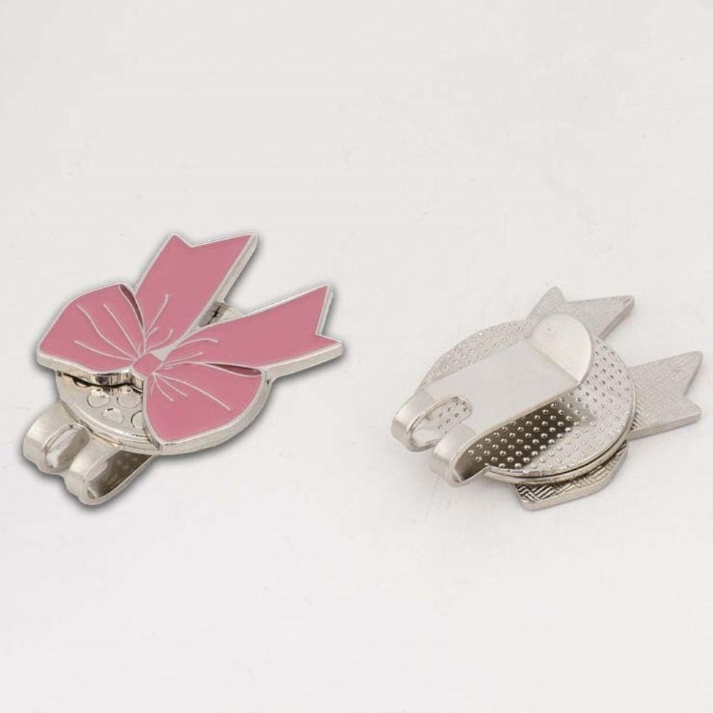 Pink Ribbon Golf Cap Clip Magnetic Golf Hat Marker Outdoor Sports Golf Ball Mark  Women Girls