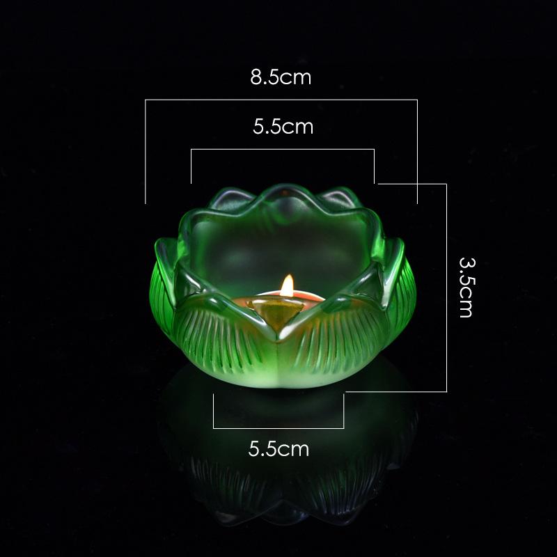 1x Crystal Candle Holder Seven-Colored Lotus Incense Burner Multi-functional Butter Lamp for Home Decor Onrmanets Ashtray 7