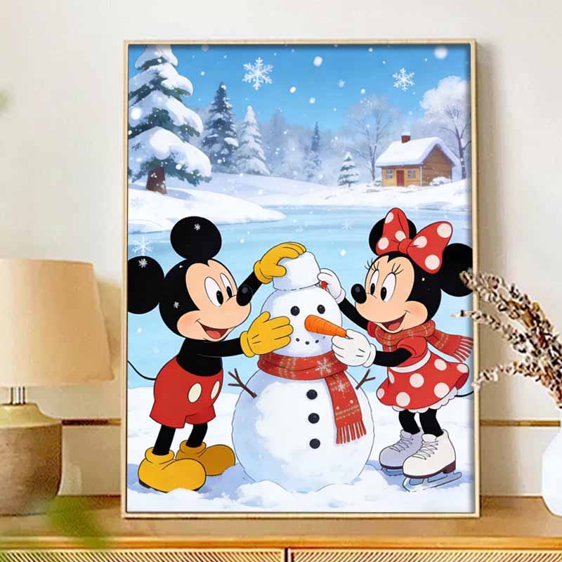 Disney Diamond Art Painting Kit 5D Diamond Snowman Painting Dot Art Gemstone Crystal Paint Diamond Home Wall Decor