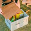 27L Camping Storage Box Large Capacity Folding Picnic Box Lightweight Outdoor Bench Chopping Board for Tableware Storage