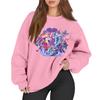 Women's Fashion Long Sleeve Print Round Neck Loose Pullover Sweater Top